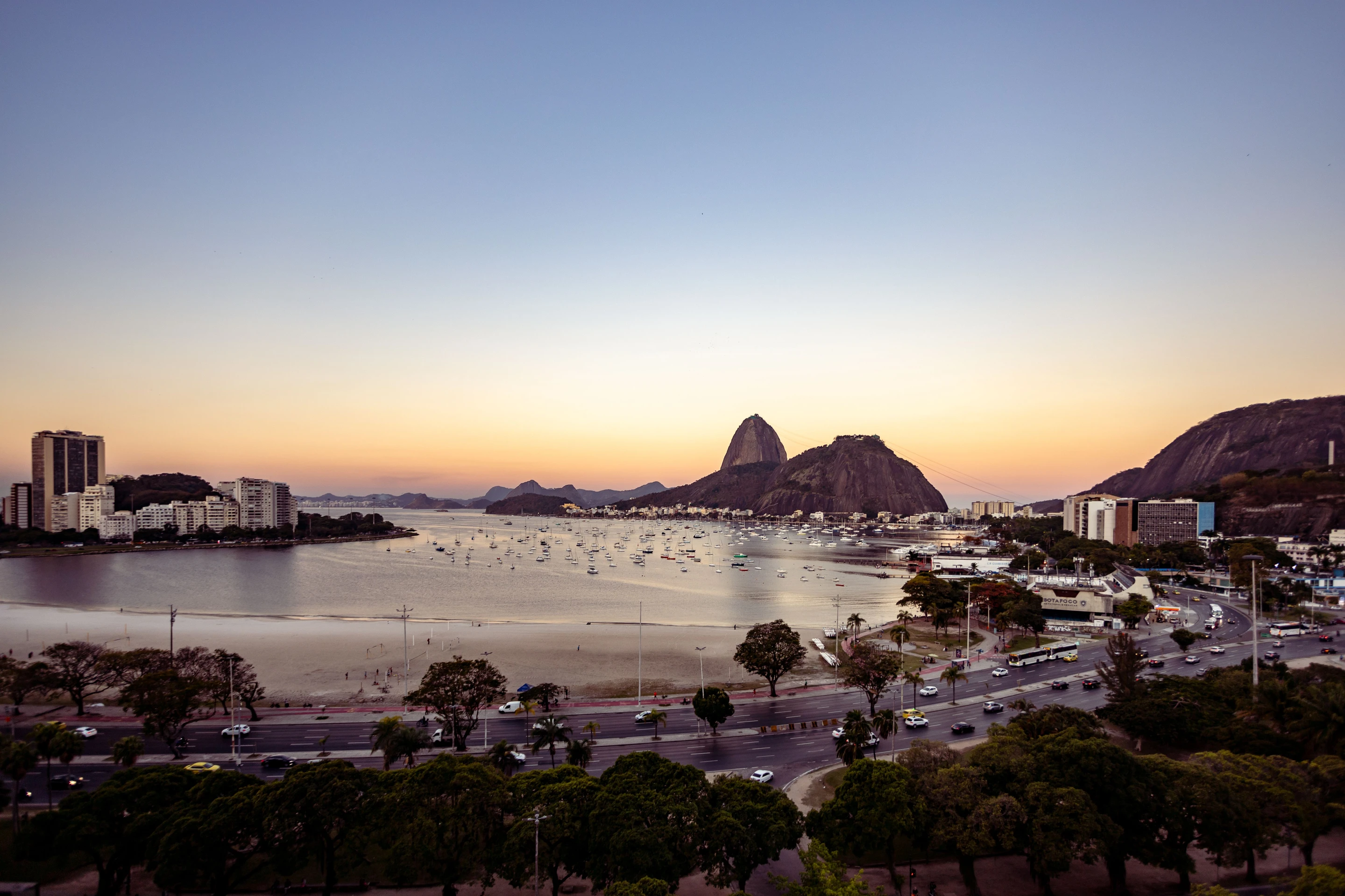 Guanabara Bay and Sugarloaf at dusk · Rio de Janeiro