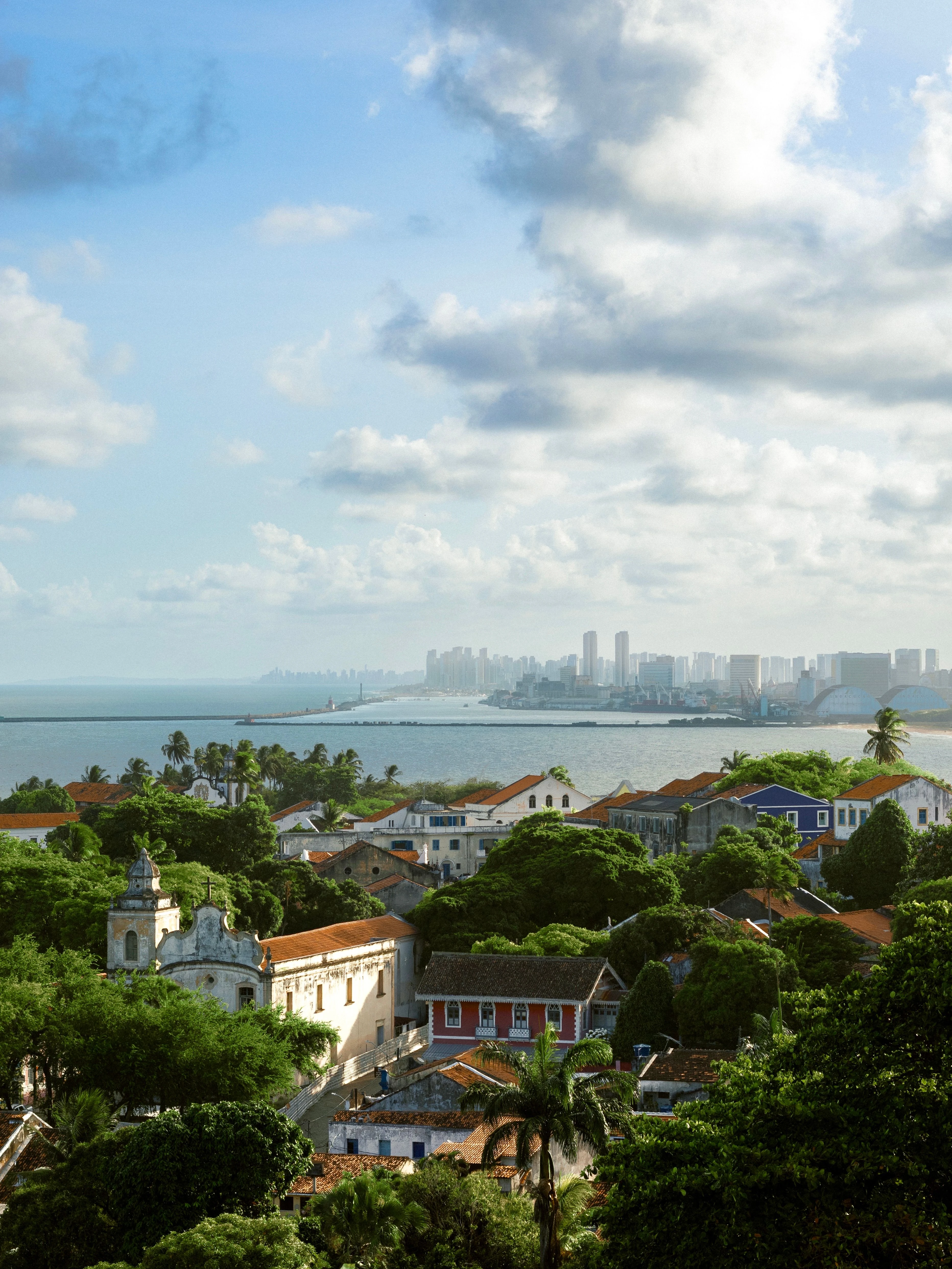 Historic Olinda architecture overlooking the coast toward Recife