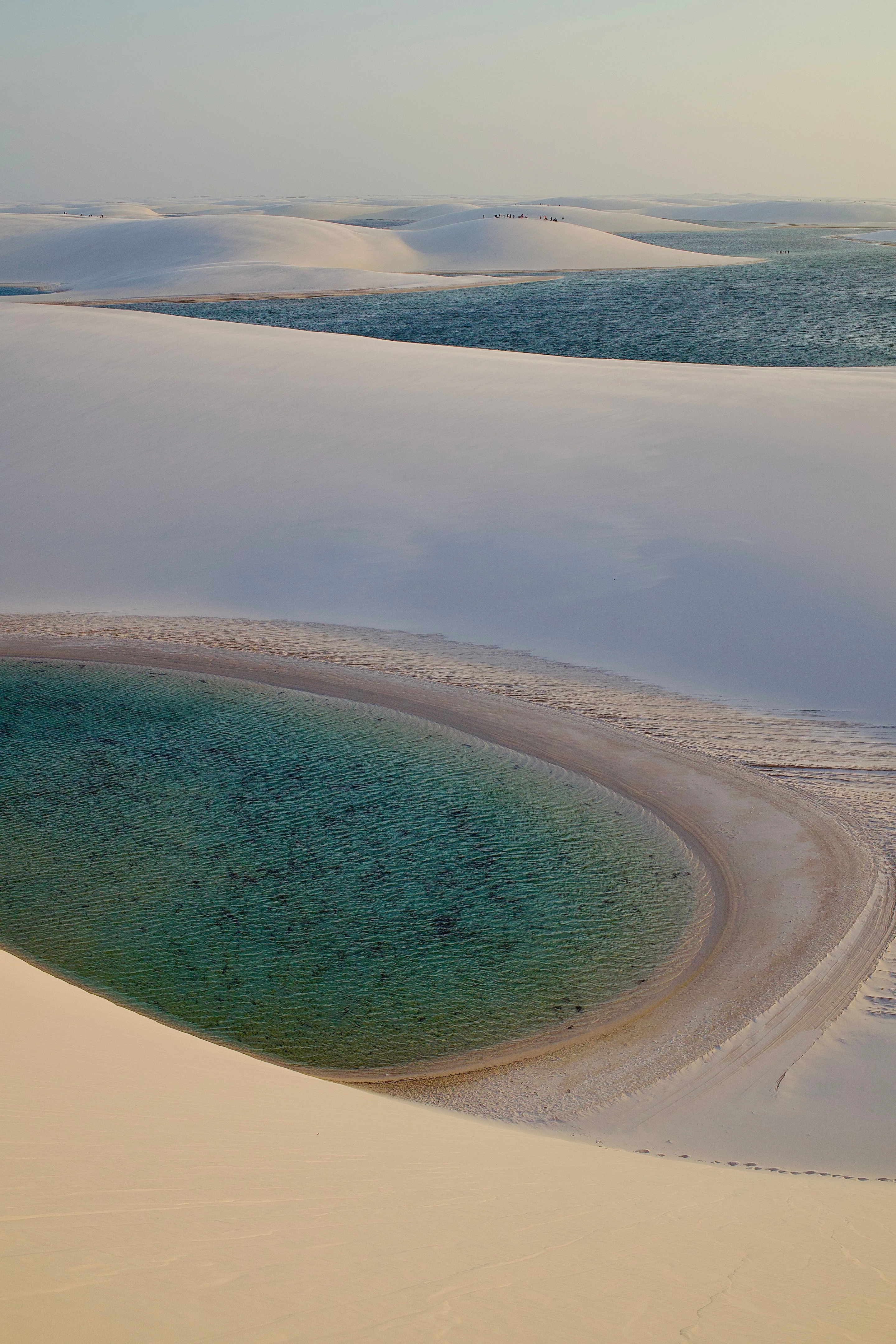 Ridges, hollows and lagoons in Lençóis Maranhenses.