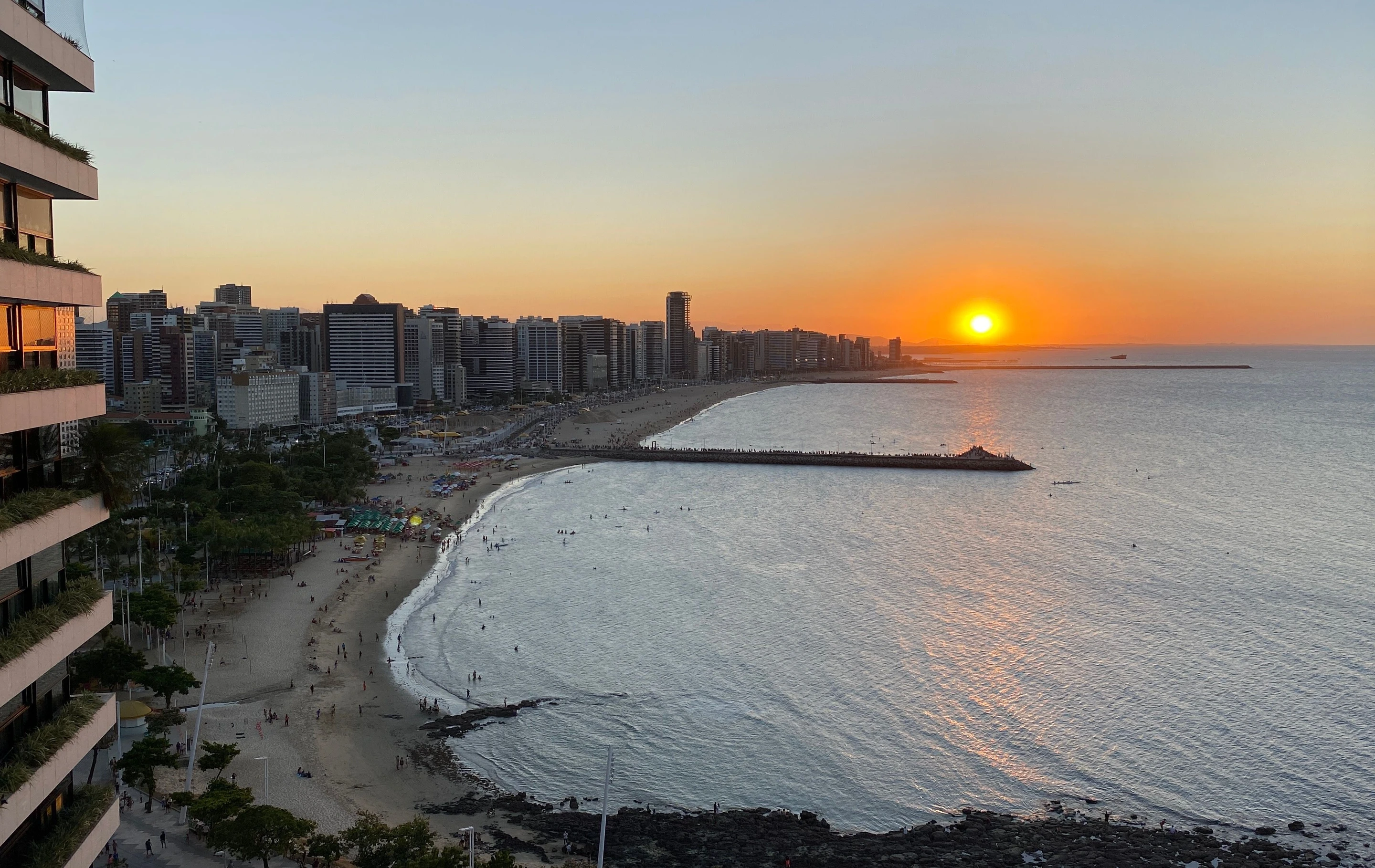 Fortaleza’s waterfront at sunset